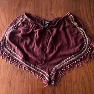 3/$25 Nordstorm Angie Purple Elastic Lace Pom Trim